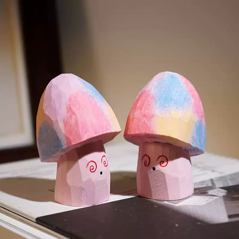 Hand-Carved Wooden Dizzy Mushroom FantastiKurios