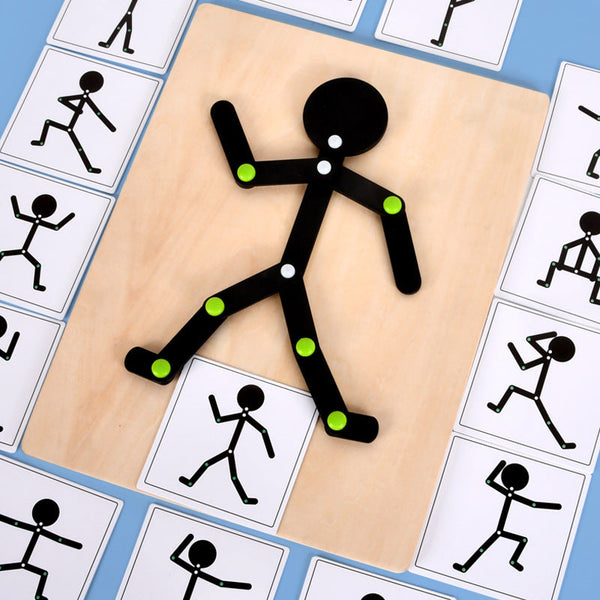 Wooden Move-and-Match Gymnast: The Ultimate Observation Game Fantastik Curios