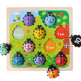 Wooden Ladybug Counting Toy 1-10 Number Matching Puzzle