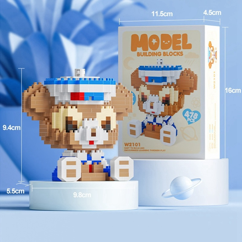 Sherry Bear micro building block kit – cute bear DIY pixel figure