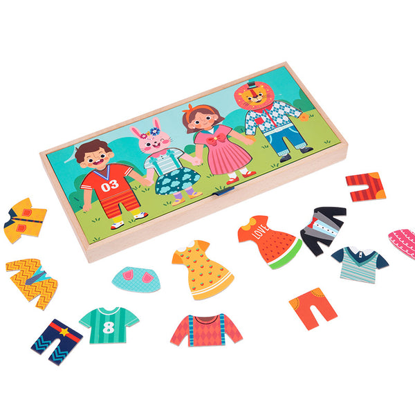 Wooden Montessori Clothesline & Laundry Sorting Game