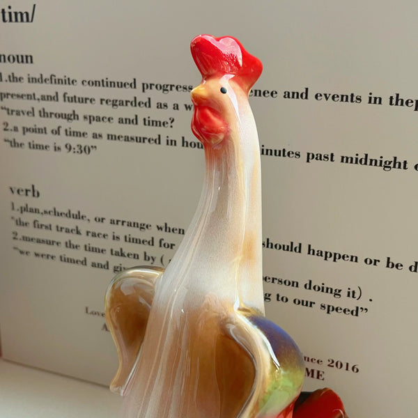 Ceramic Chicken Family Ornament Set