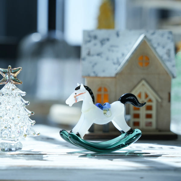 Handmade Glass Rocking Horse Ornament