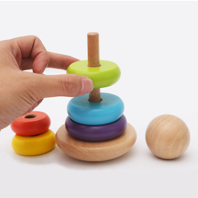 Wooden Early Learning Play Set – 3-in-1 Shape Sorter, Stacker & Bead Maze