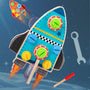 Wooden 2-in-1 Rocket Builder & Gear Discovery Toy