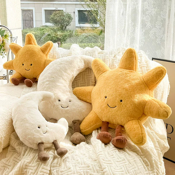 Soft Sun and Moon Plush Cushion