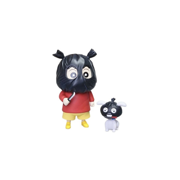 Naughty Masked Boy and Dog Figure