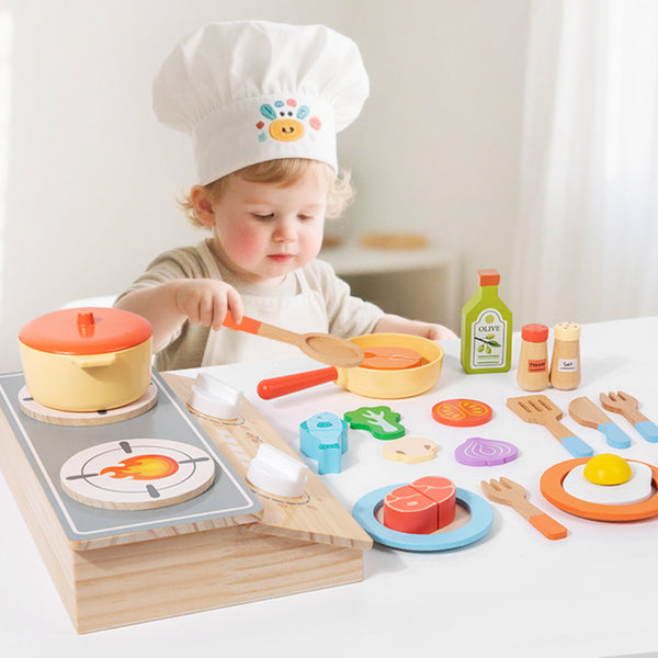 Little Chef Wooden Kitchen & Cooking Play Set