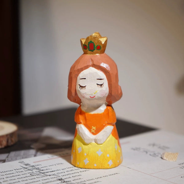 Hand-Carved Wooden Prince & Princess Set FantastiKurios