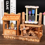 Wooden Windmill & Hourglass Music Box