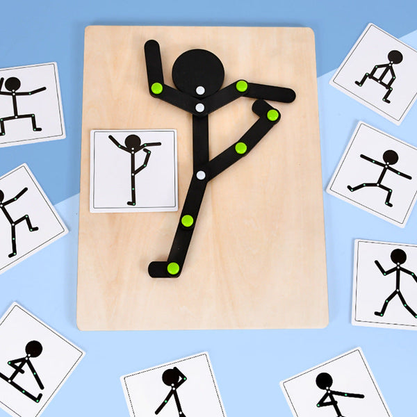 Wooden Move-and-Match Gymnast: The Ultimate Observation Game Fantastik Curios