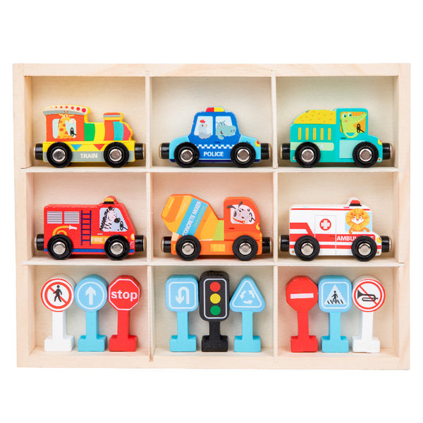 Traffic Town Magnetic Wooden Vehicle Set