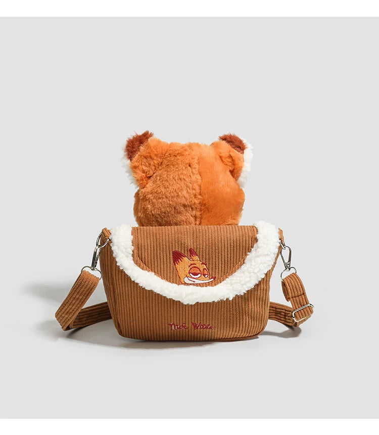 Plush Fox and Rabbit Crossbody Bag