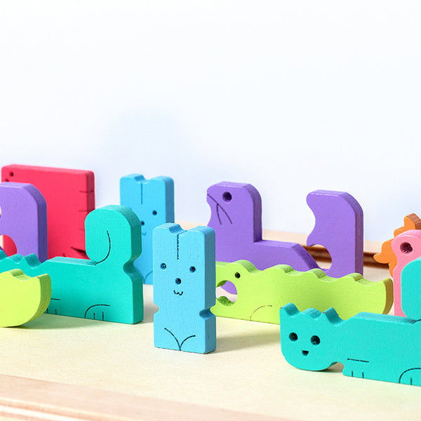 Wooden Animal Tetris Puzzle – Creative 3D Stacking Game