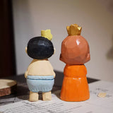 Hand-Carved Wooden Prince & Princess Set FantastiKurios