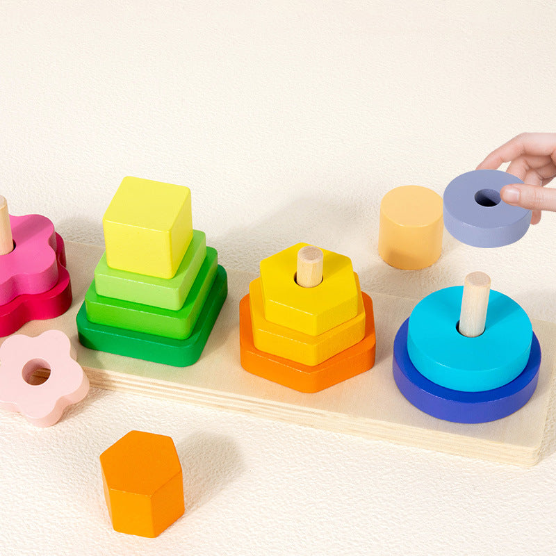 Rainbow Geometry Stacking & Sorting Board