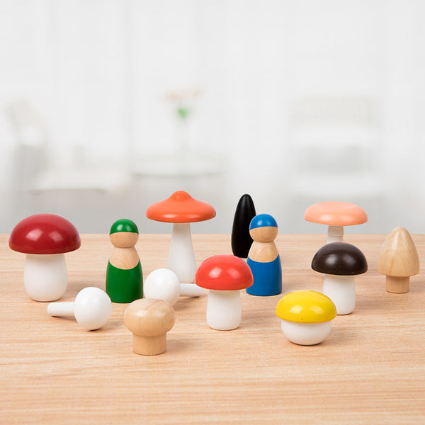 Wooden Mushroom Foraging Set - Magnetic Sorting Toy