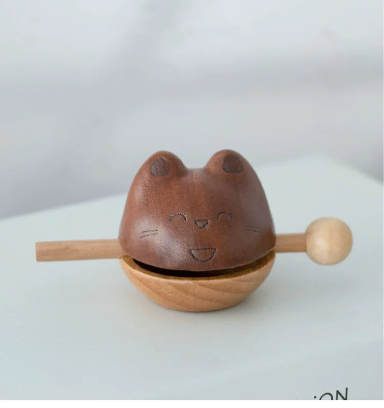 Wooden Cat Desktop Zen Percussion Block