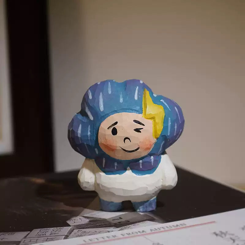 Hand-Carved Wooden Storm Boy Figurine FantastiKurios