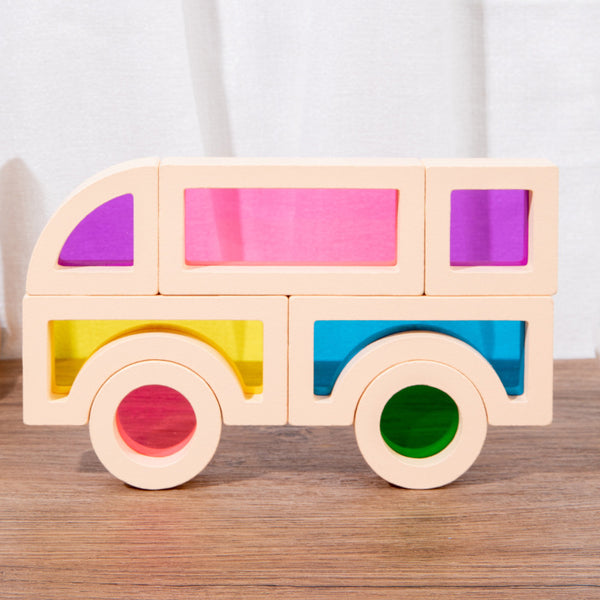 Rainbow Sensory Blocks – 25 Piece Wooden Light & Colour Set