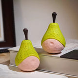 Hand-Carved Basswood Pear Figurine FantastiKurios