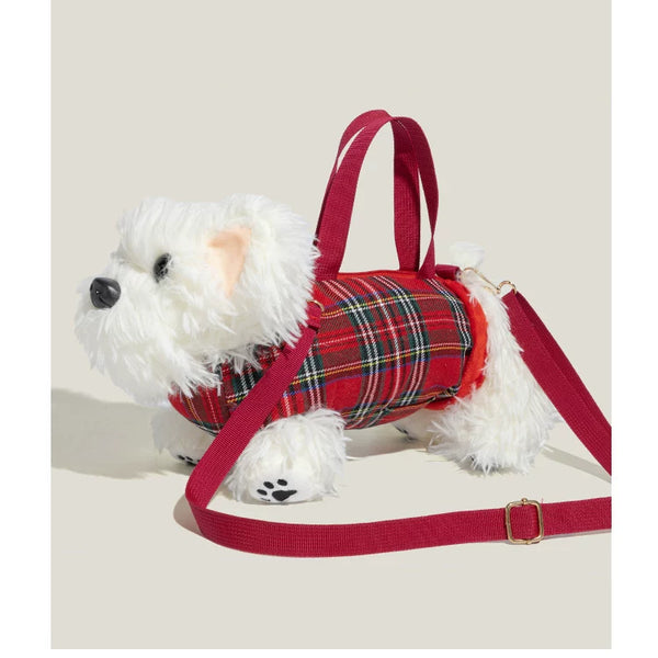West Highland Terrier Plush Crossbody Bag
