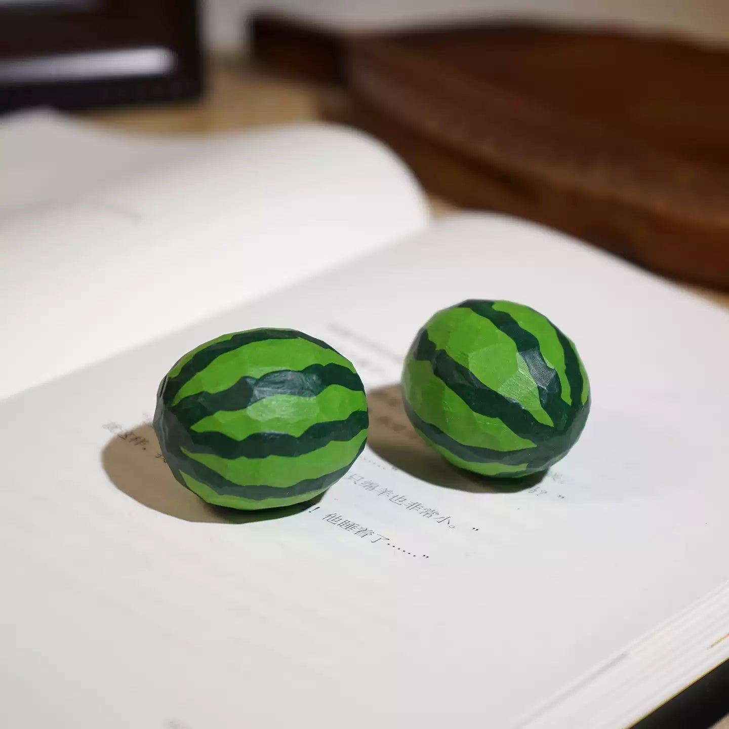 Hand-Carved Wooden Mini Watermelon FantastiKurios