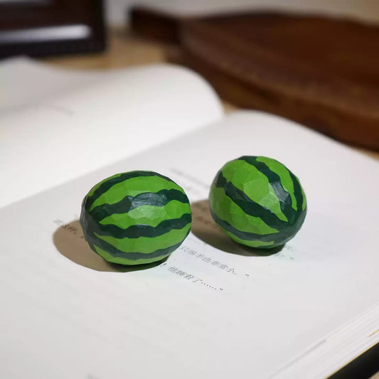 Hand-Carved Wooden Mini Watermelon FantastiKurios