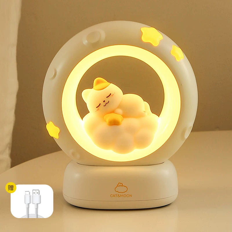 Moon & Star Animal Night Light