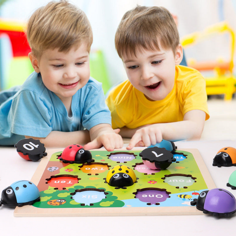 Wooden 1-10 Counting Ladybugs Matching Puzzle