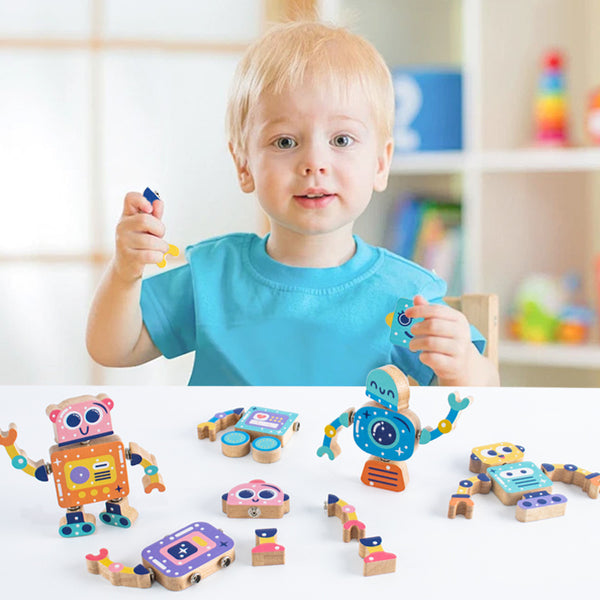 Wooden Robot Builder Kit | Click & Create STEM Toy