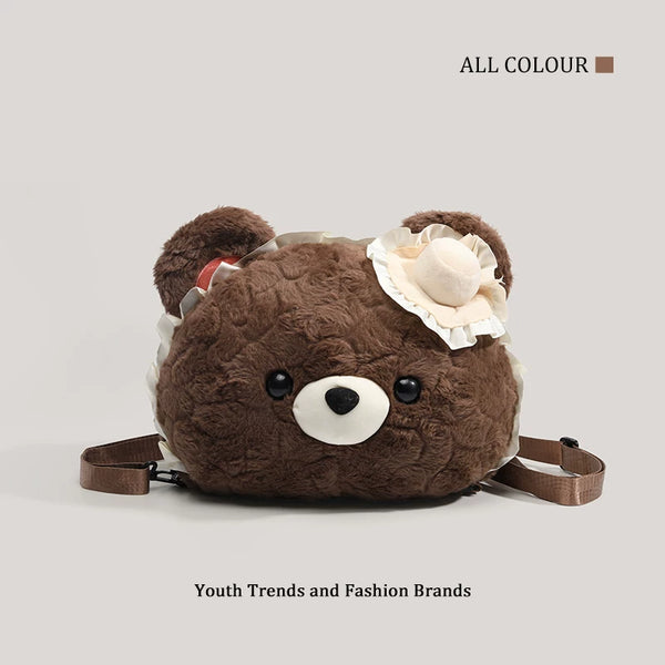 Cute Plush Bear Character Backpack