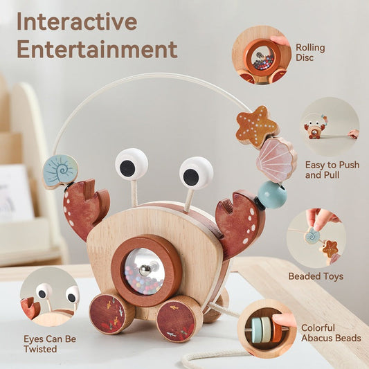 Captain Crab Wooden Pull-Along & Bead Maze Fantastik Curios