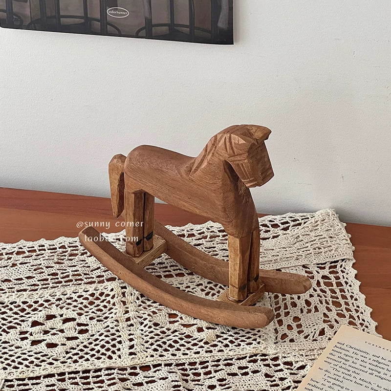 Hand-Carved Wooden Rocking Horse