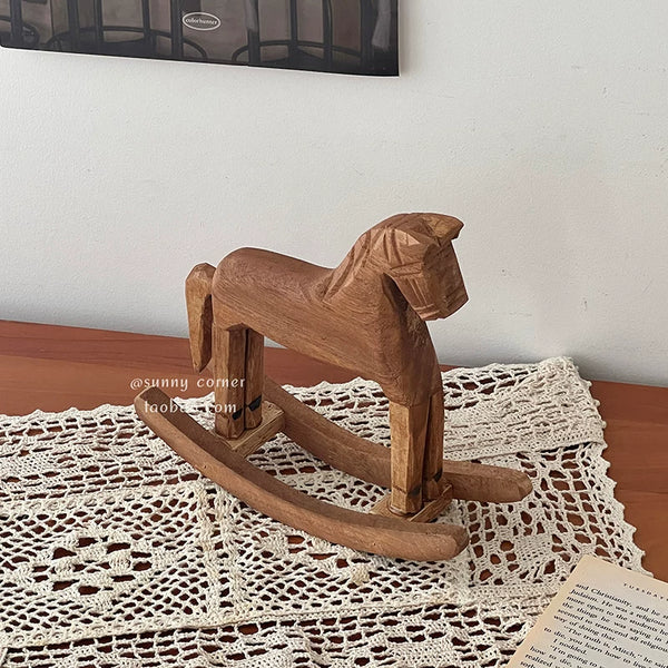 Hand-Carved Wooden Rocking Horse