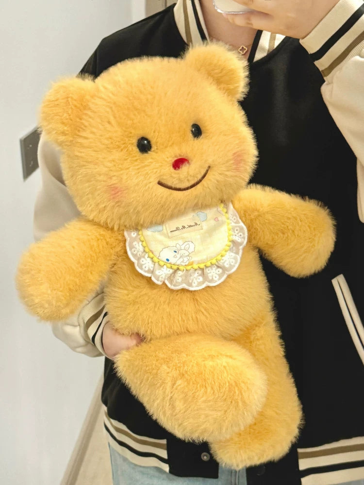 Running Cream Bear Plush Cushion