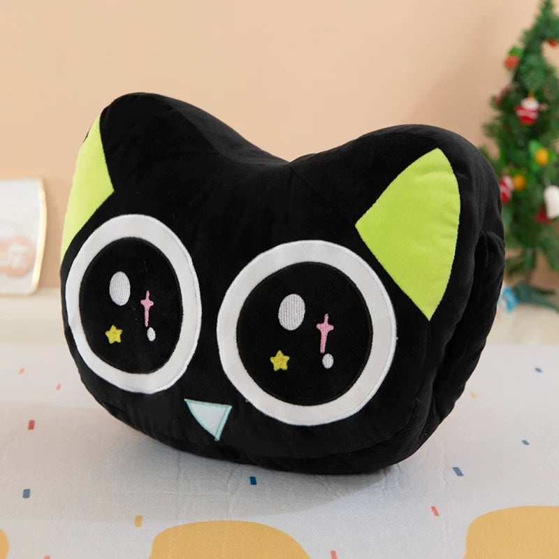 Black Cat Hand Warmer Plush Cushion