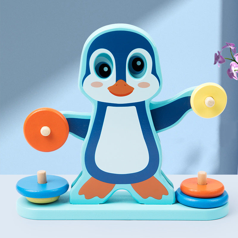 Wooden Penguin Balance & Stacking Toy