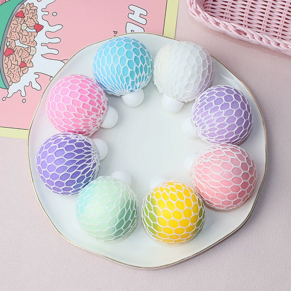 Tri-Color Mesh Grape Squish Ball