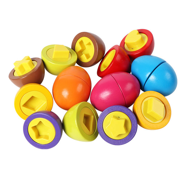 Wooden Color & Shape Matching Discovery Eggs