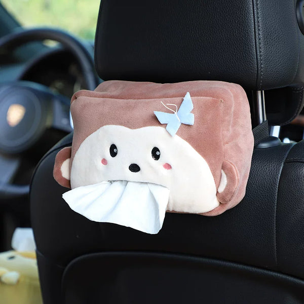 Cute Plush Car Tissue Holder
