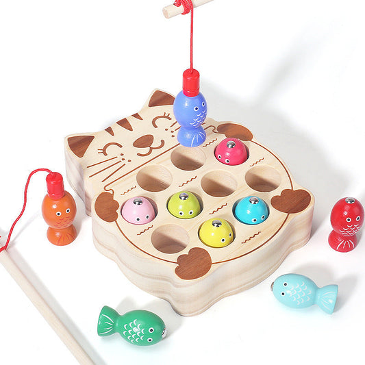 The 'Cat’s Catch' Wooden Magnetic Fishing Game | Montessori Learning Toy Fantastik Curios