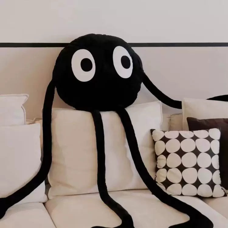 Long-Legged Coal Ball Plush Pillow