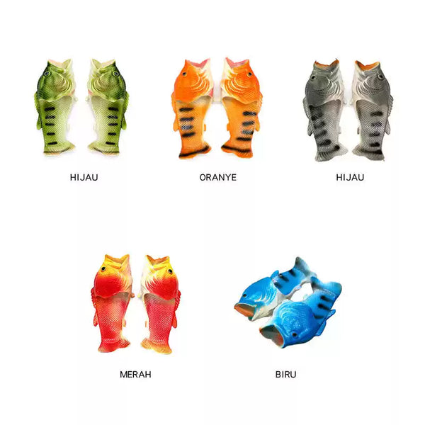 Realistic fish-shaped slippers