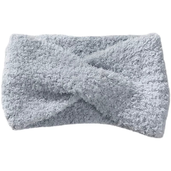 Plush Wide-Brim Cross Knot Hairband
