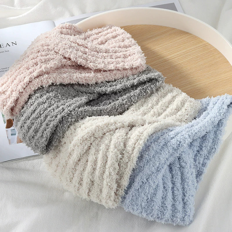 Plush Wide-Brim Cross Knot Hairband