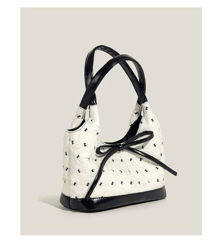 Bow Accent Shoulder Tote Bag