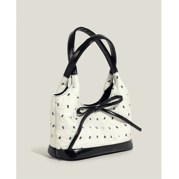 Bow Accent Shoulder Tote Bag