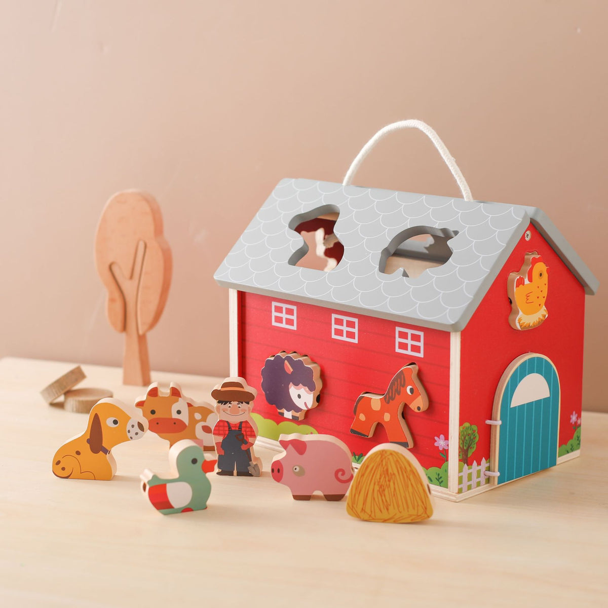 The Little Farmer’s Portable Wooden Barn & Playset