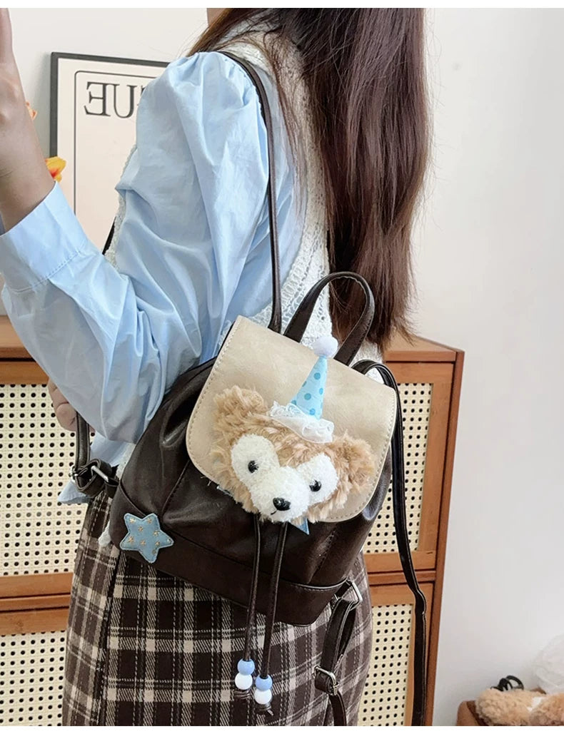 Duffy Bear Drawstring Plush Backpack